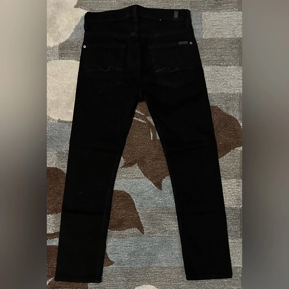 7 for All Mankind Paxtyn Skinny Jeans in True Black Wash